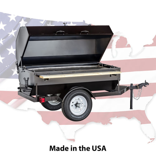 Grill BBQ 6' Tow Behind Charcoal / Smoker Combo (No Propane)