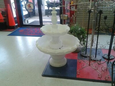 White Bird Bath Fountain Resin With Water Feature