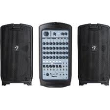 PA SYSTEM, 500WATT 2-MIC, SPEAKER STANDS