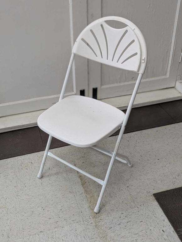 Chair, White, Vinyl, Fanback