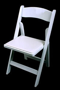 Chair White Resin With Padded Seat