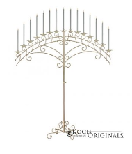 Candelabra 15-Lite Fan Floor Gold