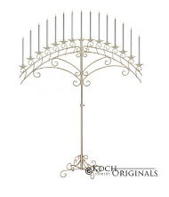 15-Lite Fan Floor Candelabra - Gold