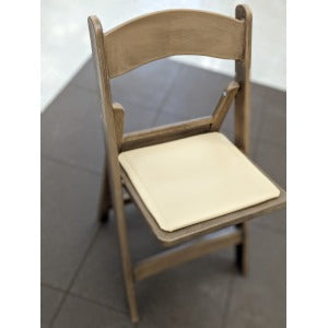 Chair Rustic Woodgrain Resin With Padded Seat