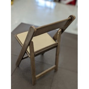 Chair Rustic Woodgrain Resin With Padded Seat