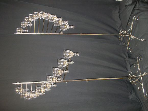 Silver 10 Lite Angel Wings Teardrop Spiral Candelabra (Pair)